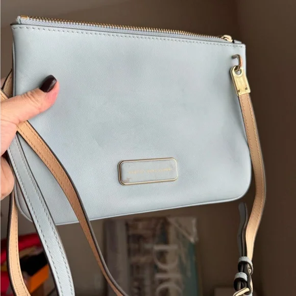 Marc By Marc Jacobs Womens Faded Blue Double Percy Crossbody Bag - Picture 5 of 12